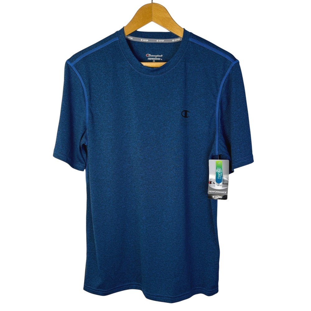 Champion Vapor Performance T Shirt Mens Medium Blue Short Sleeve FreshIQ Tee NWT